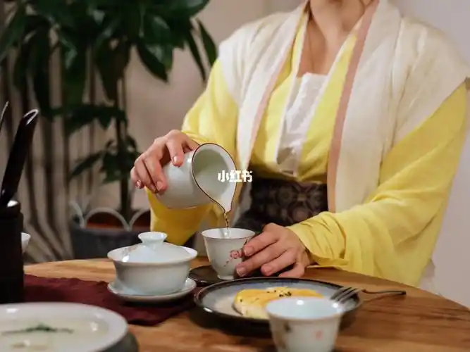 汉服日常盖碗泡茶