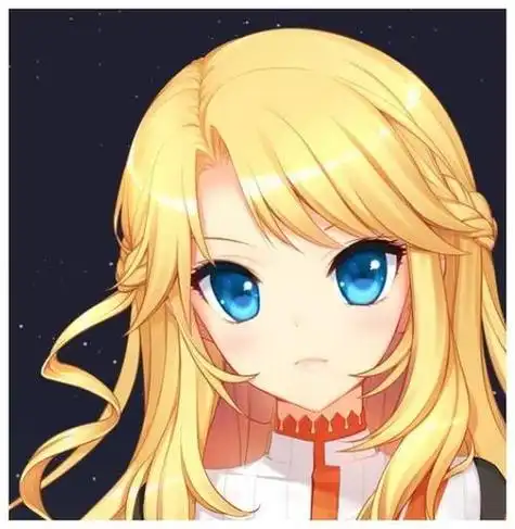 金发蓝眼动漫少女头像