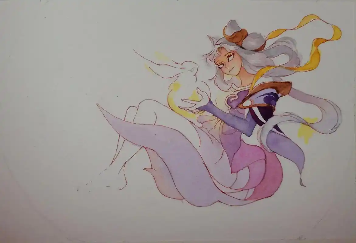 嫦娥 #水彩手绘 #王者  - 抖音