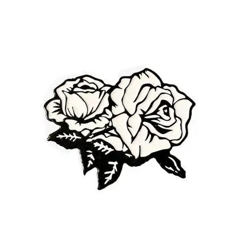 sjtpanda原创设计师潮牌玫瑰胸针悲伤黑白徽章个性胸针
