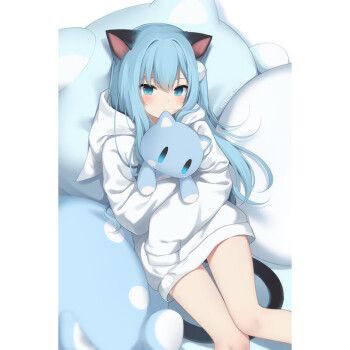 快活猪猫羽雫海报 猫娘二次元动漫海报墙贴宿舍卧室高清壁纸超大防水