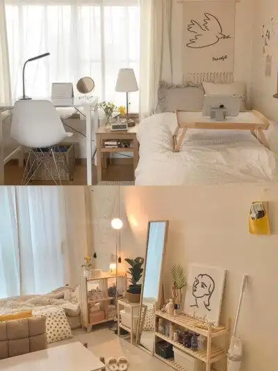 ins奶油风卧室女孩子的房间就该这个样子