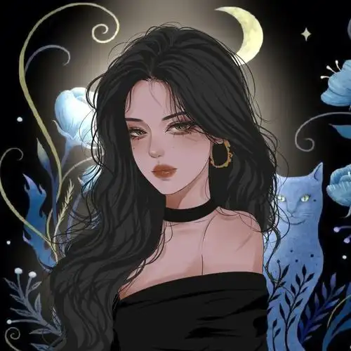 手绘头像高冷暗黑女生头像微信头像