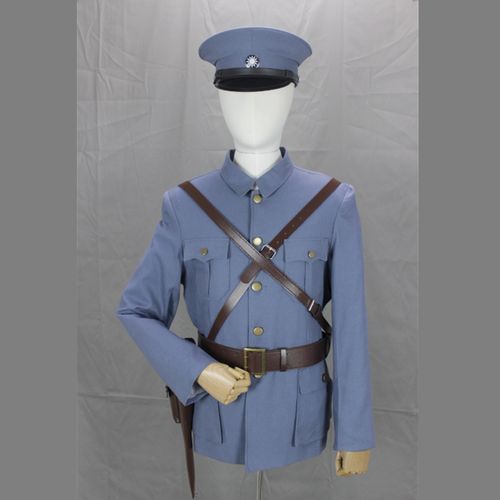 新款南昌起义抗战影视棉麻北伐军长长靴包邮民国民族服装