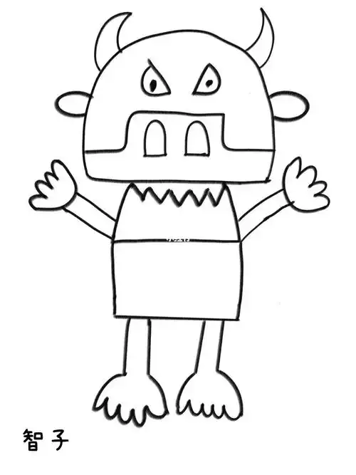 挠挠大怪物涂色素材