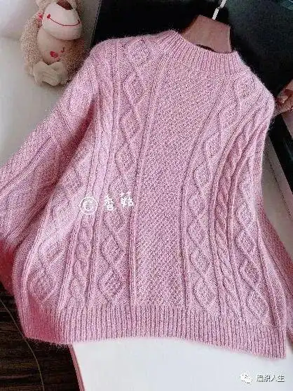 悦樱:温柔复古风麻花棒针套头毛衣(有编织图解)