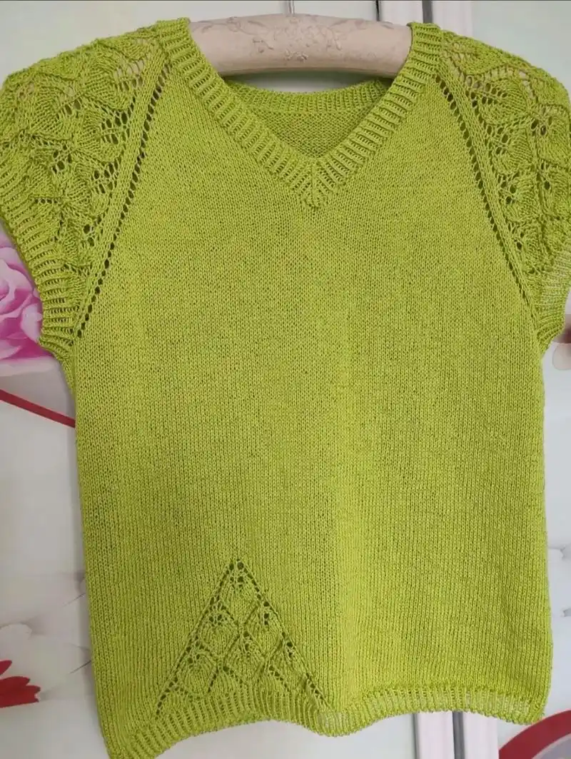 从上往下织叶子花图解#爱生活爱编织 #手工编织 #编织教程  - 抖音