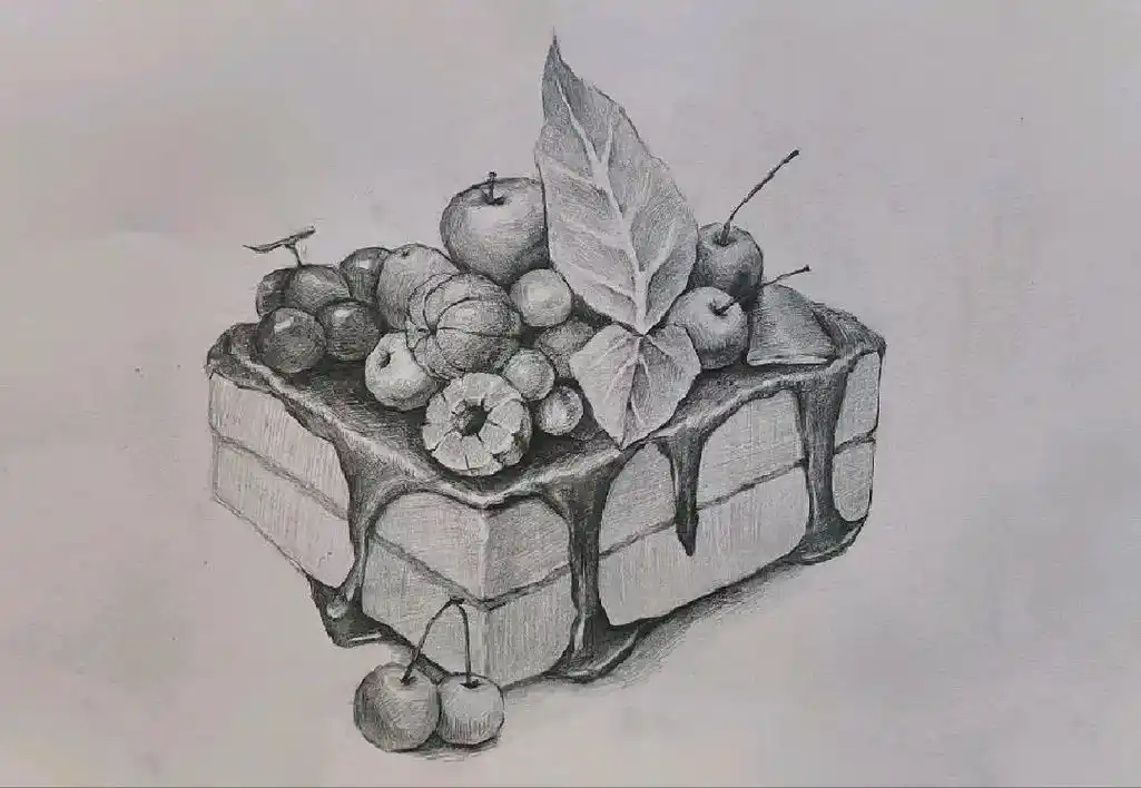 素描蛋糕绘画步骤,赶紧学起来吧!#图文扶持计划入口 #一起学 - 抖音