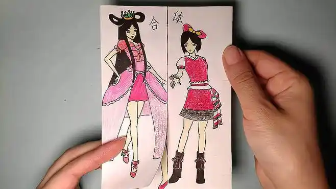 趣味简笔画:罗丽和菲灵合体变身怎么画?