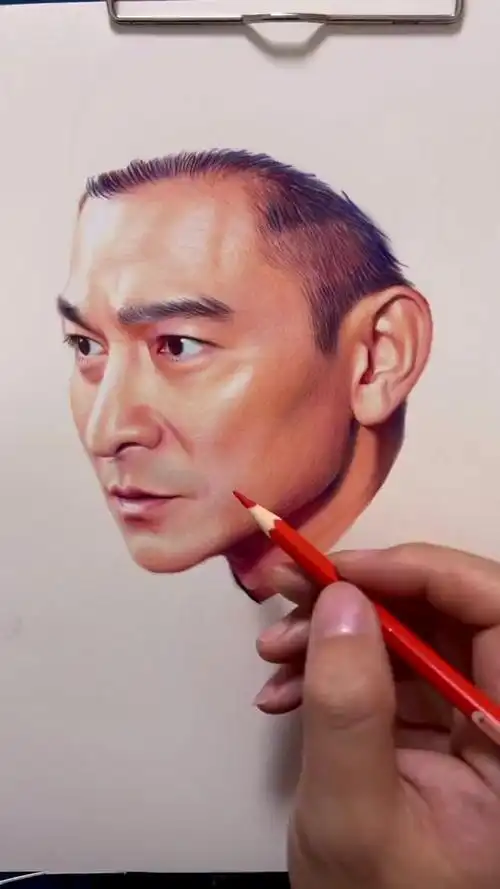 画完了彩铅刘德华