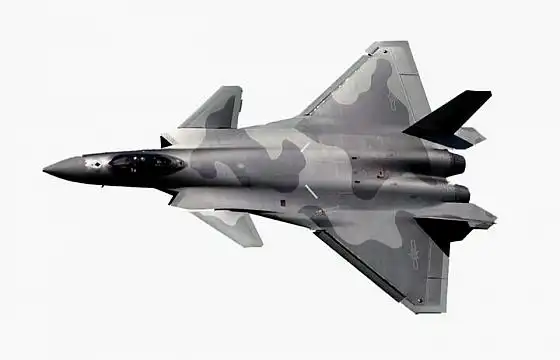 俯视视角的歼20战斗机png免抠透明图片