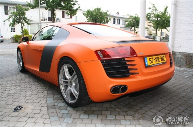 街拍奥迪r8 【橙色哑光】