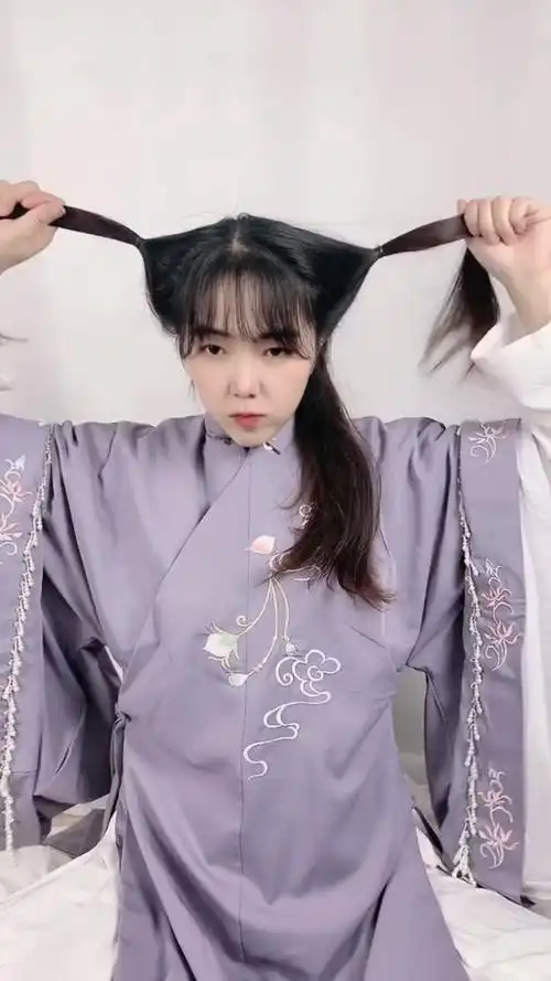 【汉服小姐姐】出去玩一天也不会散的无发包大明少女发型 汉服  汉服