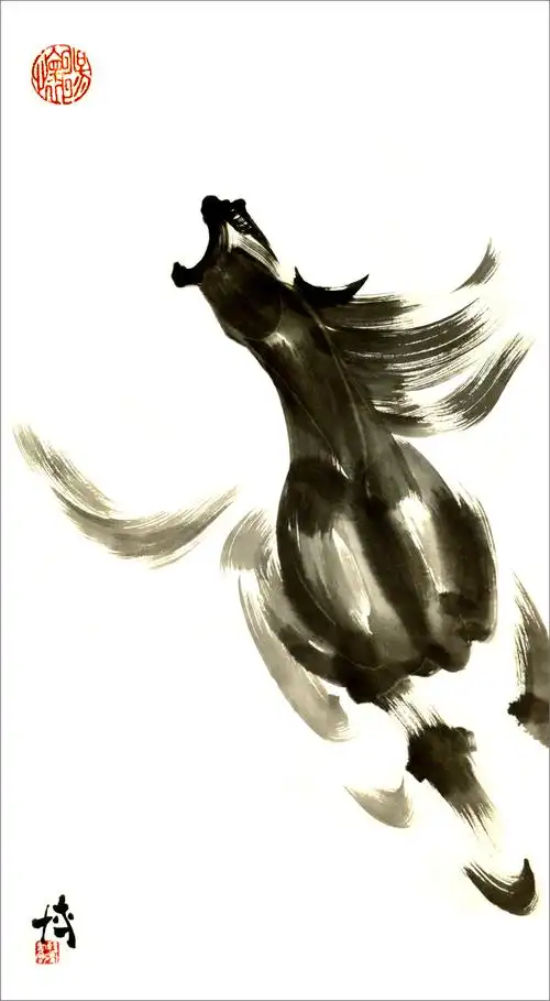 腾飞| 马 | 作品 | 韩博水墨大写意