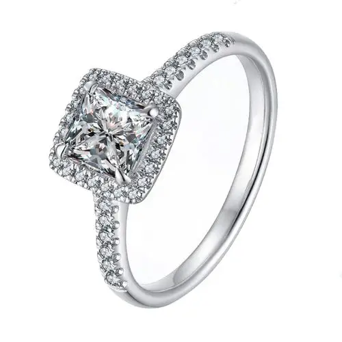 主钻0.70克拉j色vs1无荧光gia权威证书天然公主方钻戒女5843