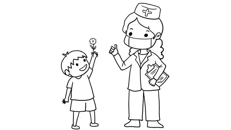 致敬医生儿童画