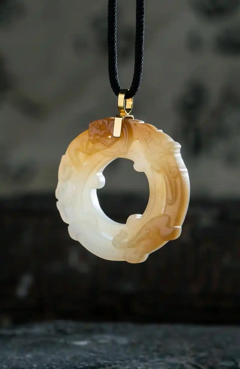 古韵十足的螭龙玉瑗 精细别致.这枚子母螭龙玉瑗,以镂空工艺雕 - 抖音