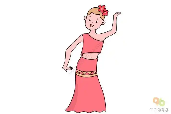 简笔画傣族跳舞的小女孩 简笔画图片大全-蒲城教育文学网