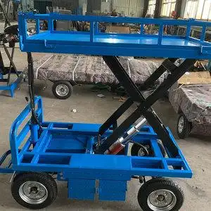 电动四轮液压升降平台 小型物流搬运升降车油缸 平板车 按需定制