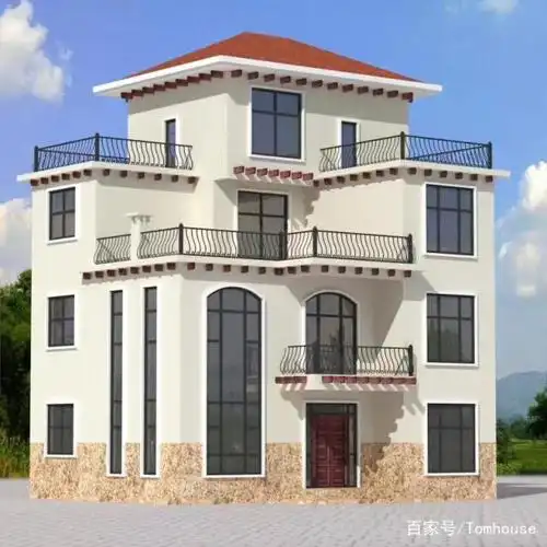 农村三层半自建房别墅设计