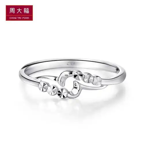 周大福pt950潮流时尚开口铂金/白金戒指pt 149096