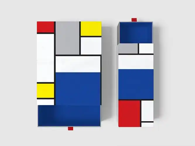 蒙德里安《红,蓝,黄构图》