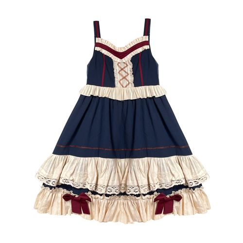 原创设计轻lo洛丽塔lolita 初恋白雪姬jsk日常吊带洋装连衣裙