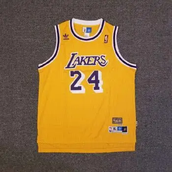 【青年版】科比球衣退役两件24号8号复古刺绣湖人篮球服 黄色24号 xl