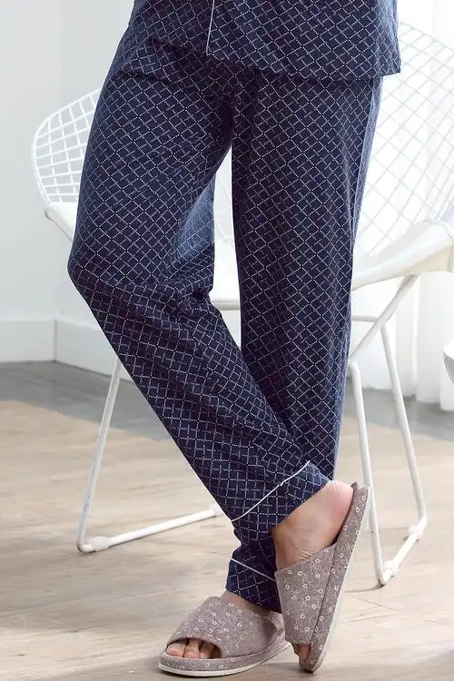 多俏美男士睡裤春秋季长裤家居裤冬季纯棉居家裤全棉宽松大码格子