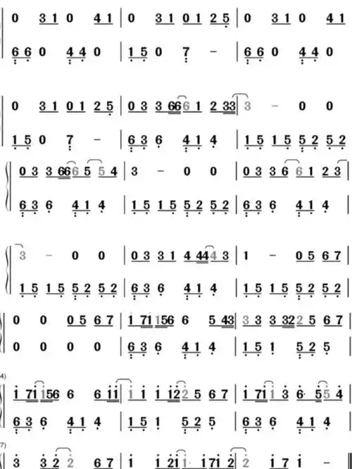 平凡之路钢琴简谱