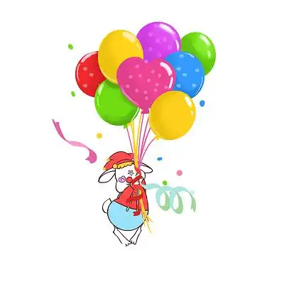 气球元素手绘卡通愚人节气球原创素材可爱矮胖小丑马戏团4月1日愚人节