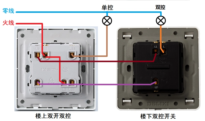 你这种开关只能接单控,不能接双控,接双控需要下图这种双控开关,即
