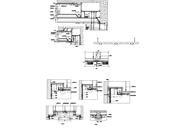 【cad图纸】家装家饰轻钢龙骨天花剖面图(精美图例)