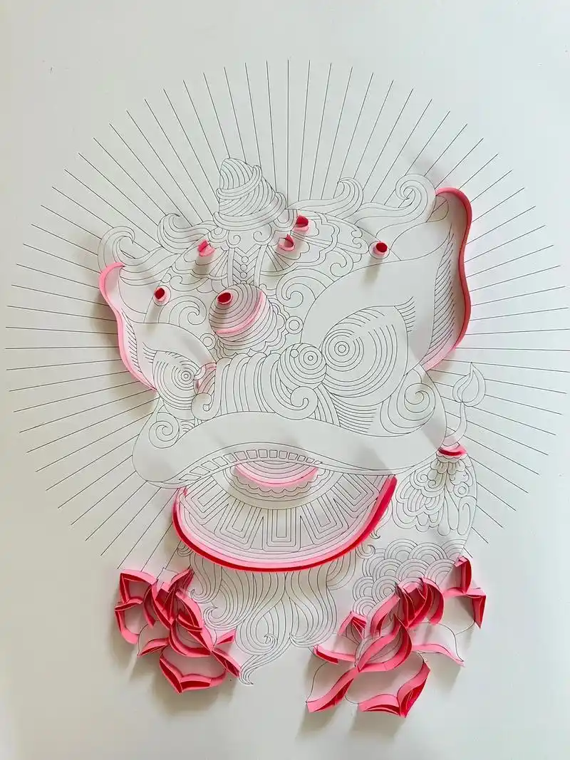 衍纸 #手工diy #醒狮 #成品展示 - 抖音