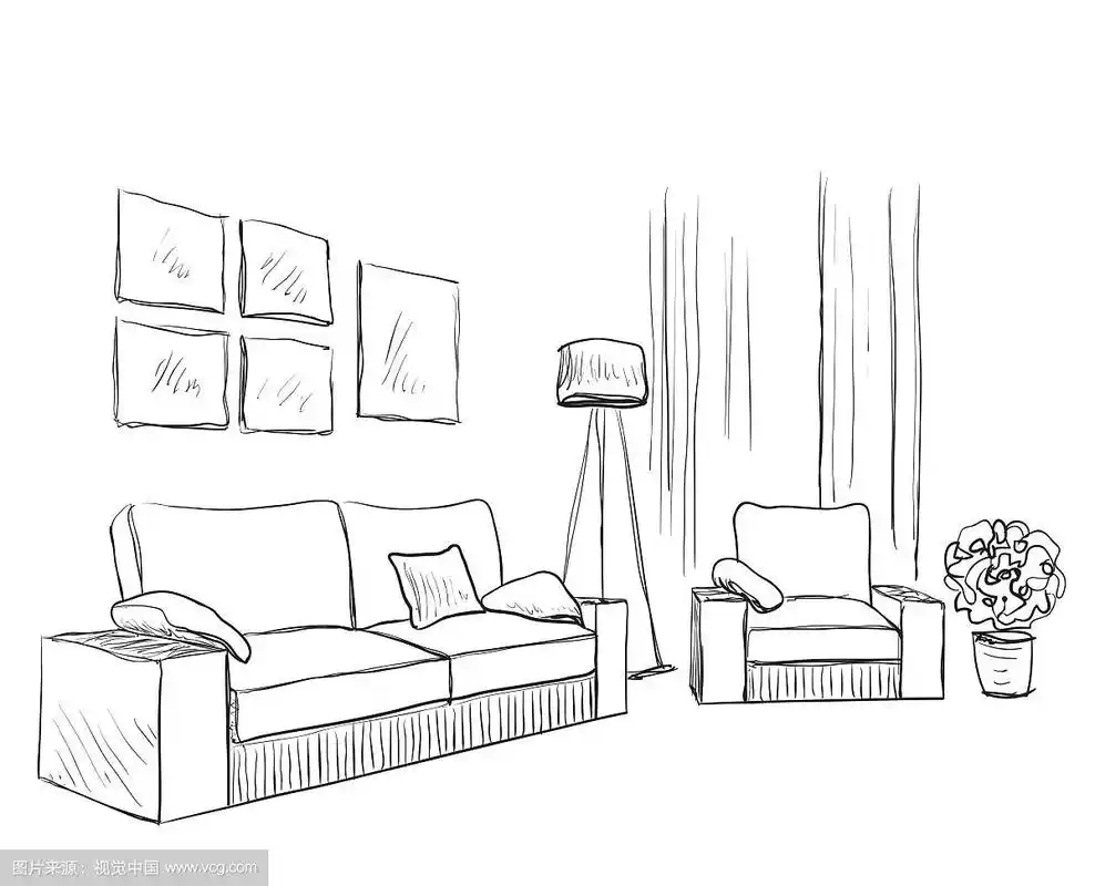现代室内草图手绘家具