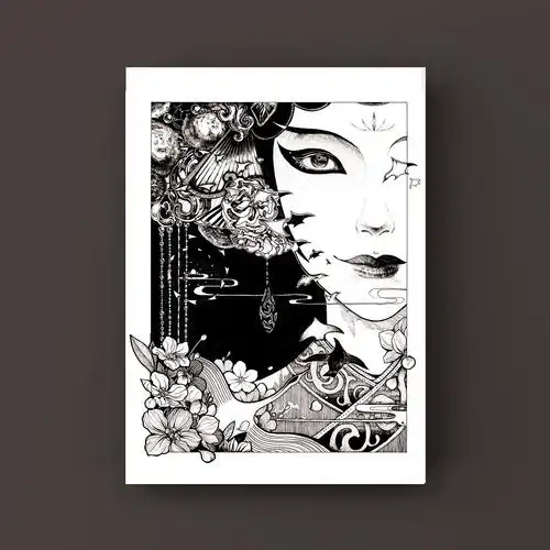 黑白装饰画人物装饰题材