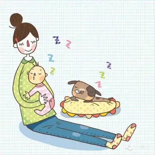 今天和狗狗玩累了,趴在妈咪怀里就睡着了.