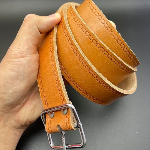 头层牛皮电工腰带老式黄牛皮男真皮针扣特长电工牛皮带男中年裤带