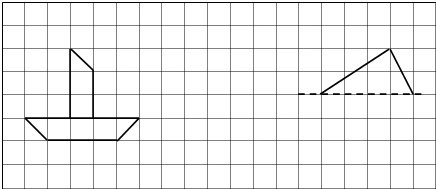 (2)画出右边图形的另一半,使它成为轴对称图形.