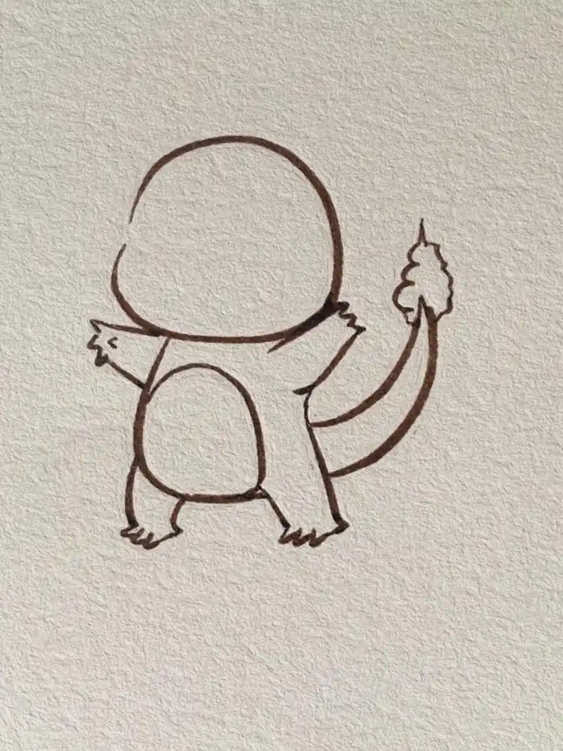 可爱简笔画 宝可梦系列-小火龙//附过程 今日份 神奇宝贝-小火龙 嘿哈