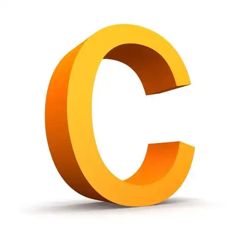 字母 c,在白色背景上的橙色字母的集合