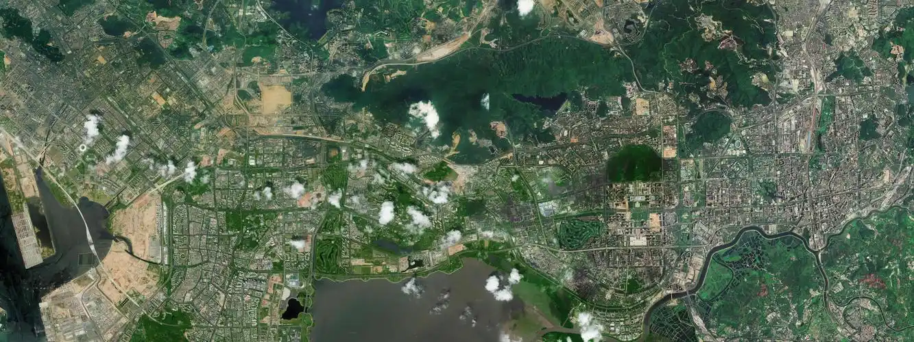 深圳市区卫星地图百度卫星地图高清版含道路地名标签叠加