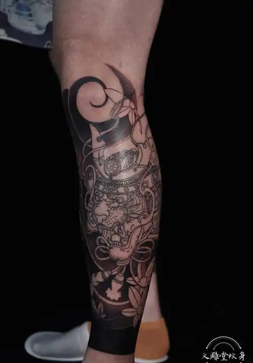 小腿纹身遮盖纹身图片腿部老传统重庆纹身图案