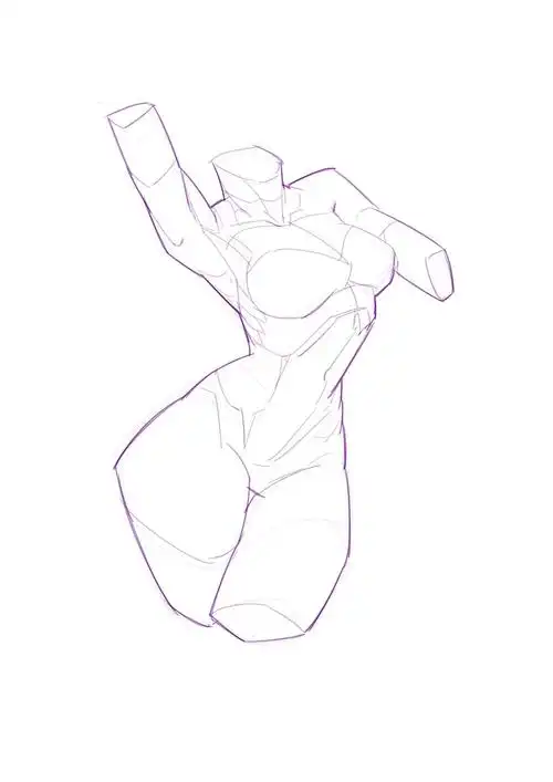 整理几张女性躯干素材