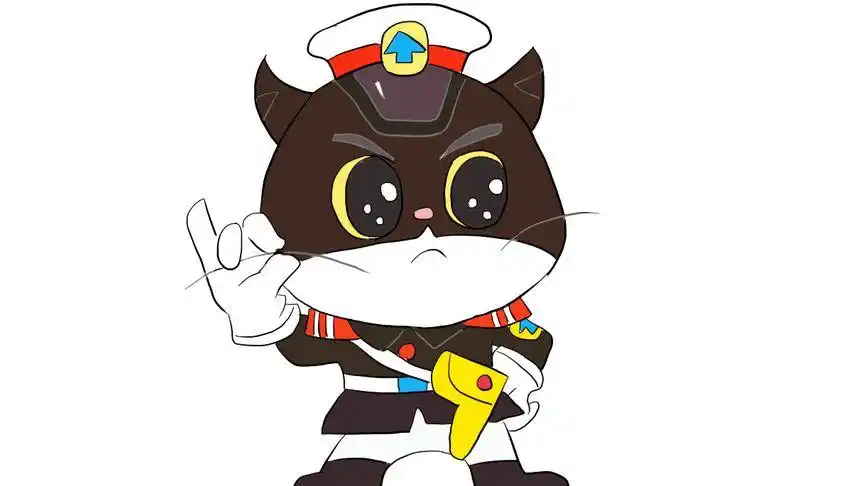 可爱的q版黑猫警长儿童卡通简笔画