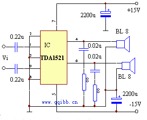 tda1521单电源接法和双电源接法