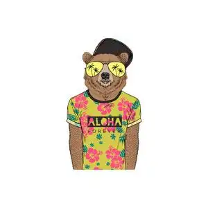 穿着拟人化动物插图的熊照片