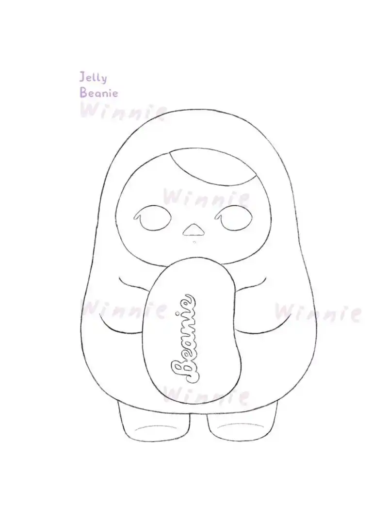 【手绘彩铅盲盒】泡泡玛特毕奇系列/附线稿 老规矩:完整绘画过程视频