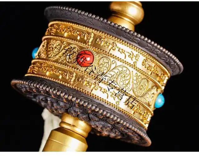 铜六字真言手摇转经筒转经轮西藏10万遍静音型经典款 音型经典款