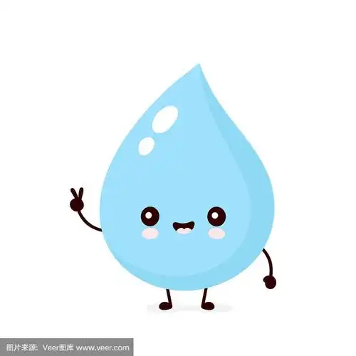 可爱微笑快乐水滴.向量